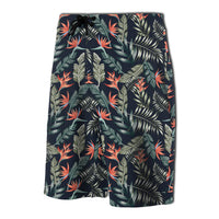 Tropical Strelitzia Black Board Shorts - Polynesian Pride
