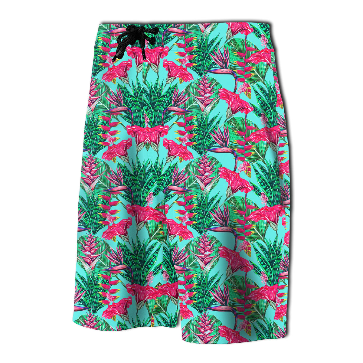 Tropical Strelitzia Blue Board Shorts - Polynesian Pride