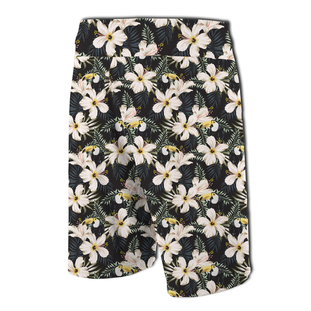 Tropical Toucans Hibiscus Palm Leaves Board Shorts - Polynesian Pride
