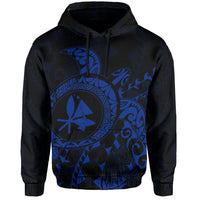 Kanaka Map Hoodie (Blue) Turtle Style - Polynesian Pride