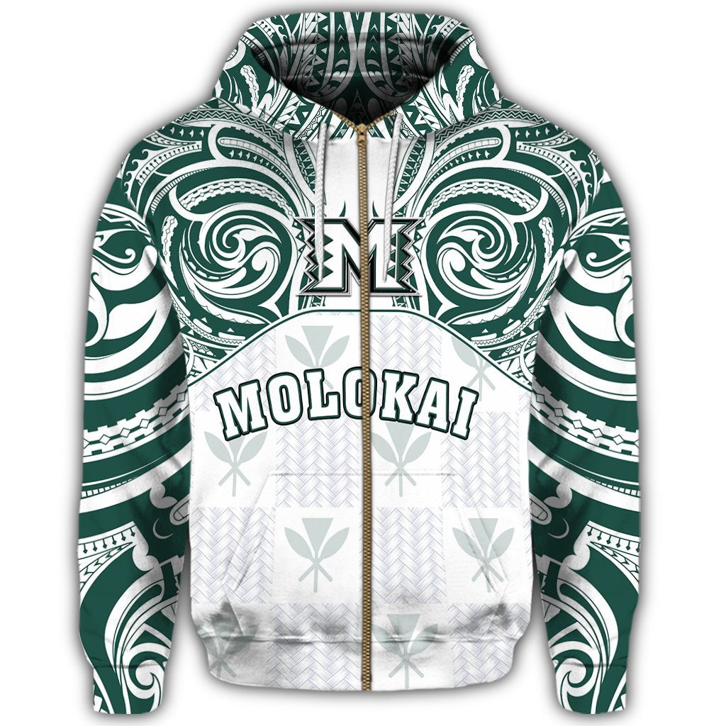 hawaiiZipper Hoodie Kanaka Molokai High School Zipper Hoodie Demodern Style - Polynesian Pride