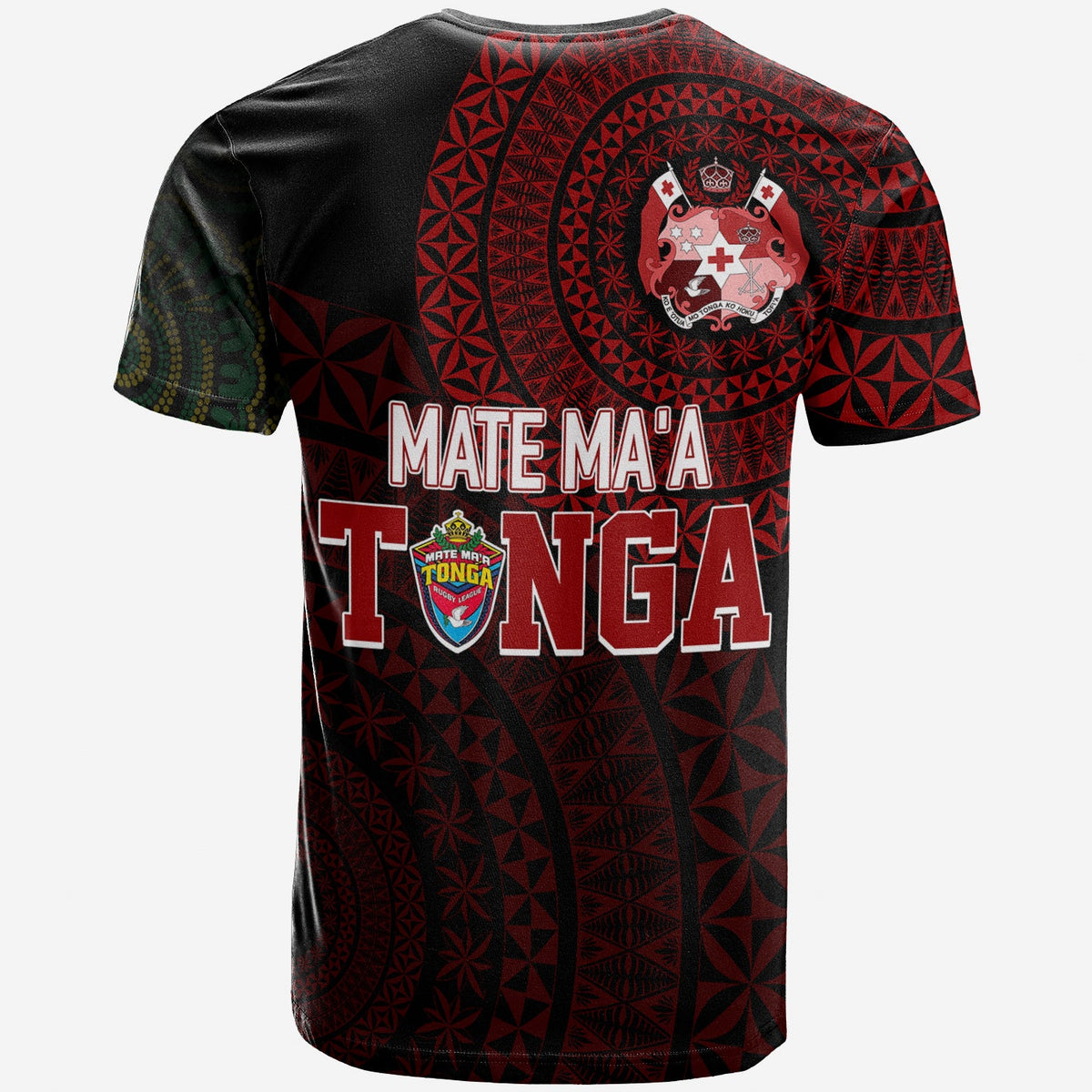 Custom Aussie Wallabies Mix Mate Maa Tonga T Shirt Ver 02 LT7 - Polynesian Pride
