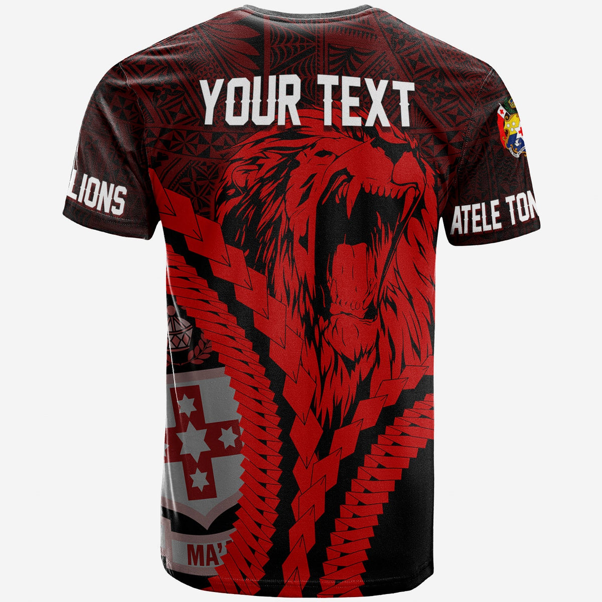 Kolisi Tonga Atele Custom T Shirt Roaring Lion LT7 - Polynesian Pride