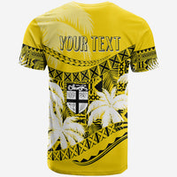 Custom Fiji Day T Shirt Flying Fijians Masi Kesa Style Gold LT7 - Polynesian Pride