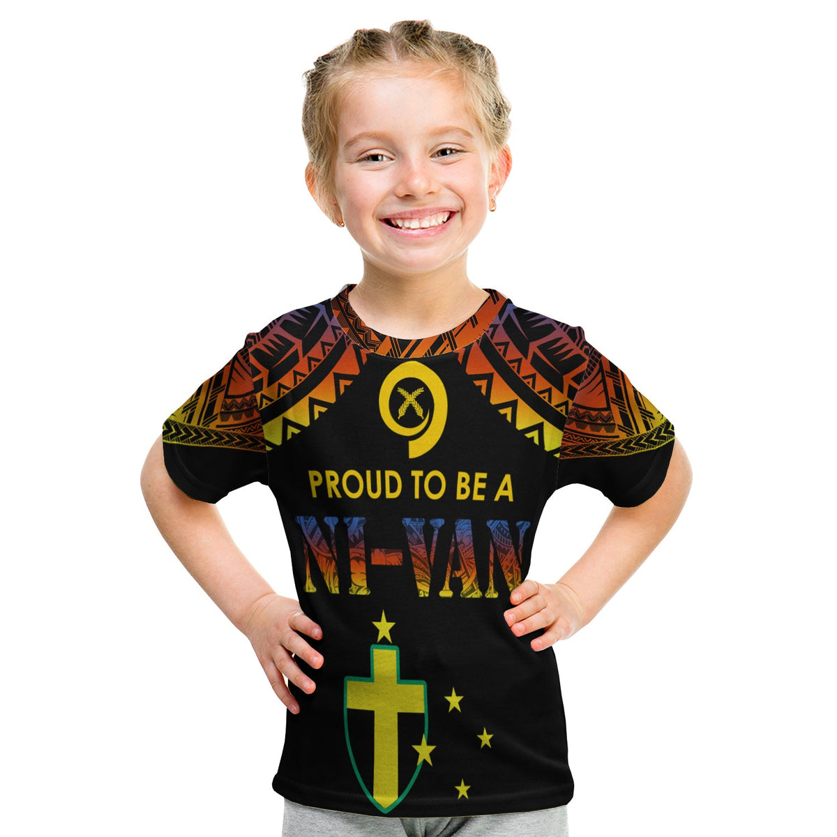 Vanuatu Proud To Be A Ni-Van - Polynesian Pattern T Shirt KID - Tafea Province LT7 - Polynesian Pride