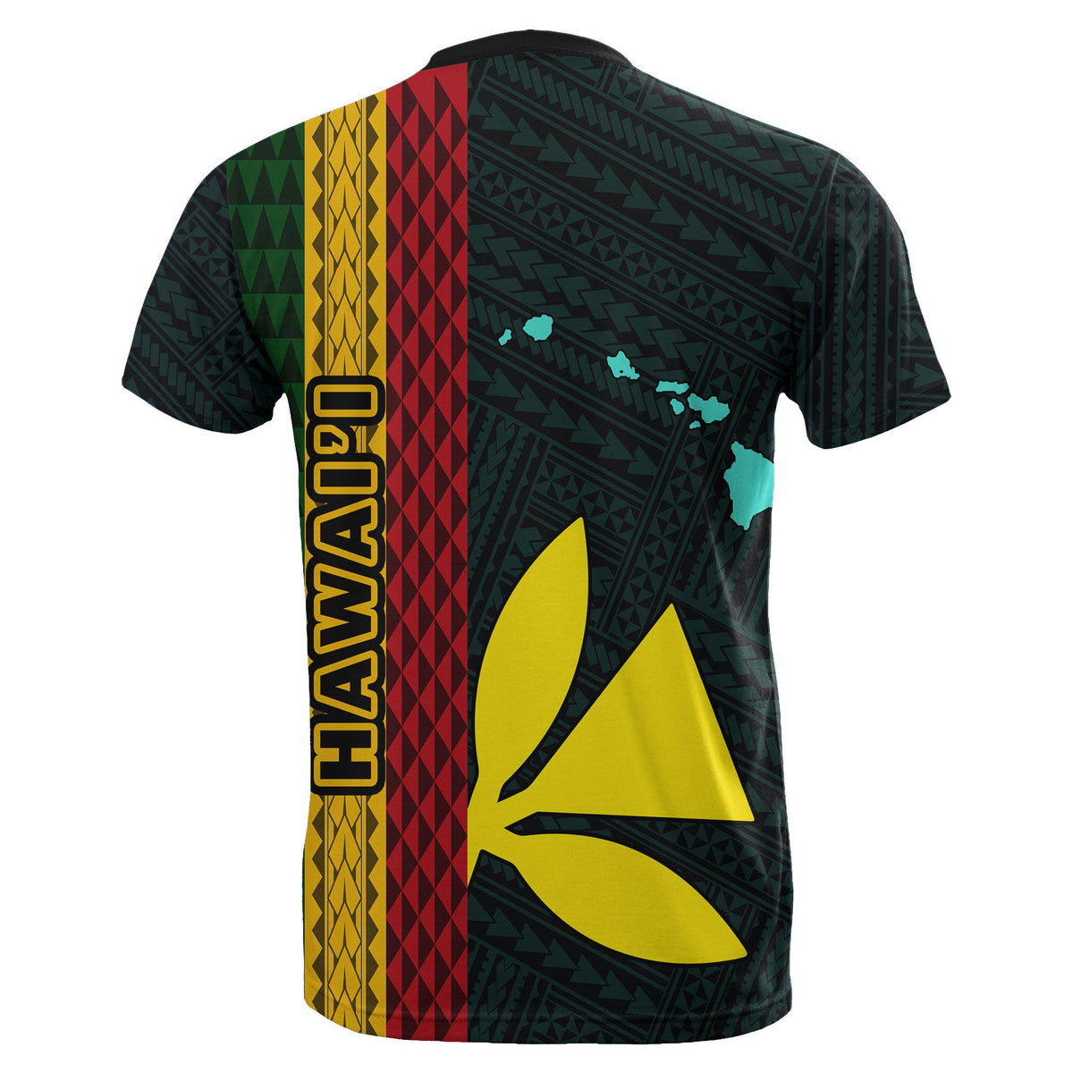 Hawaii Kanaka Flag T Shirt Polynesian Hawaii Culture Turquoise - Polynesian Pride