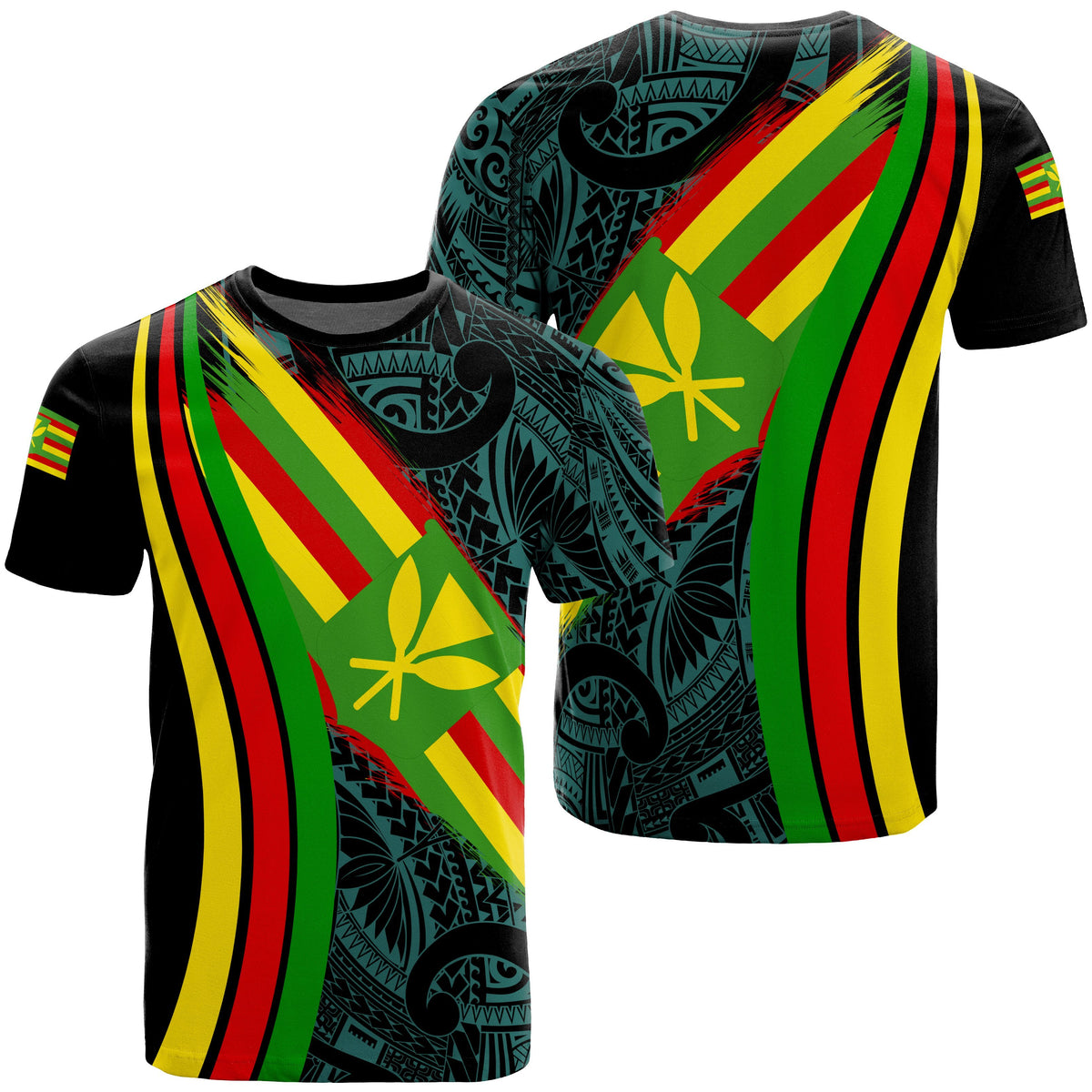 Hawaii Polynesian Unisex Kanaka Flag T Shirt Ten Style - Polynesian Pride