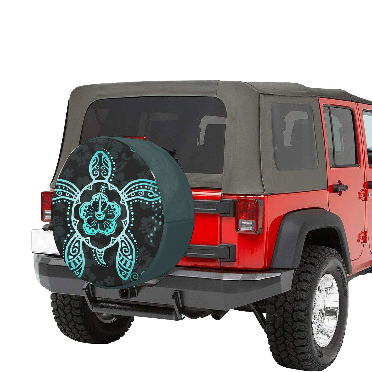 Turtle Hibiscus Blue Spare Tire Cover AH - Polynesian Pride