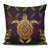 Turtle Golden Royal Pillow Covers One Size Zippered Pillow Case 18"x18"(Twin Sides) Black - Polynesian Pride