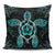 Turtle Hibiscus Blue Pillow Covers One Size Zippered Pillow Case 18"x18"(Twin Sides) Black - Polynesian Pride