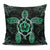 Turtle Hibiscus Green Pillow Covers One Size Zippered Pillow Case 18"x18"(Twin Sides) Black - Polynesian Pride