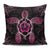 Turtle Hibiscus Pink Pillow Covers One Size Zippered Pillow Case 18"x18"(Twin Sides) Black - Polynesian Pride