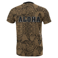 Hibiscus Polynesian Gold Hawaii Turtle T Shirt - Polynesian Pride