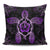 Turtle Hibiscus Violet Pillow Covers One Size Zippered Pillow Case 18"x18"(Twin Sides) Black - Polynesian Pride