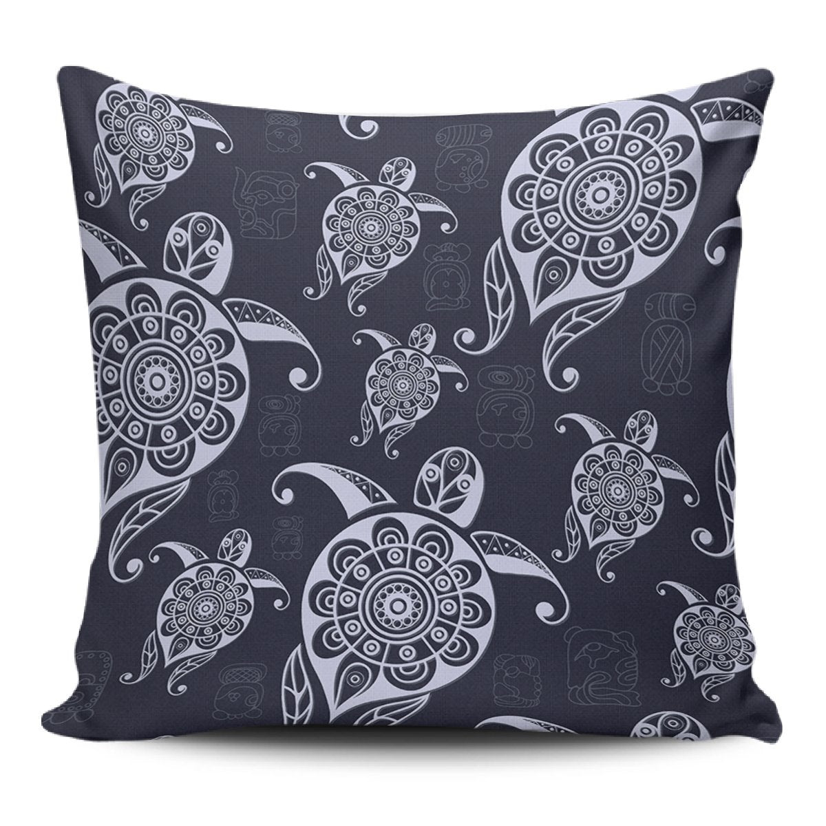 Turtle Pattern Wonderfull Pillow Covers One Size Zippered Pillow Case 18"x18"(Twin Sides) Black - Polynesian Pride