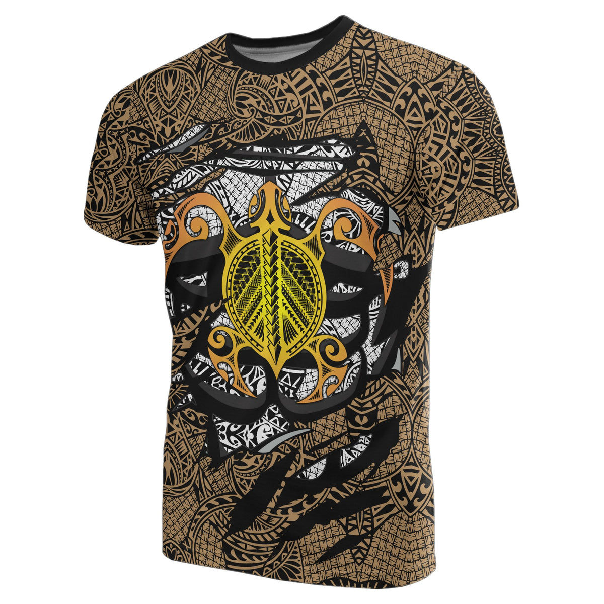 Honu Polynesian Gold Hawaii Turtle T Shirt - Polynesian Pride
