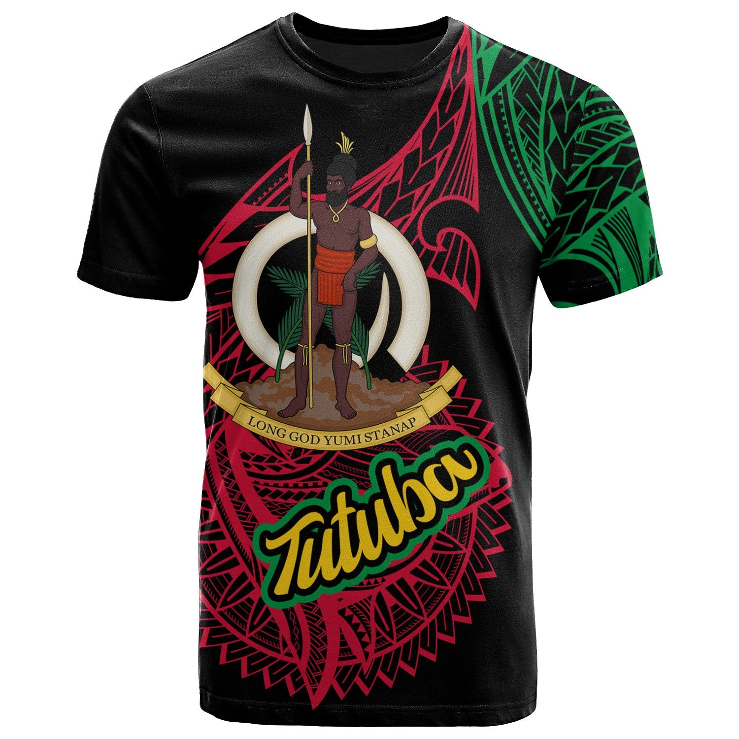 Vanuatu T Shirt Tutuba Seal of Vanuatu Special Style Unisex Black - Polynesian Pride