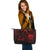 Tuvalu Leather Tote - Red Color Cross Style - Polynesian Pride