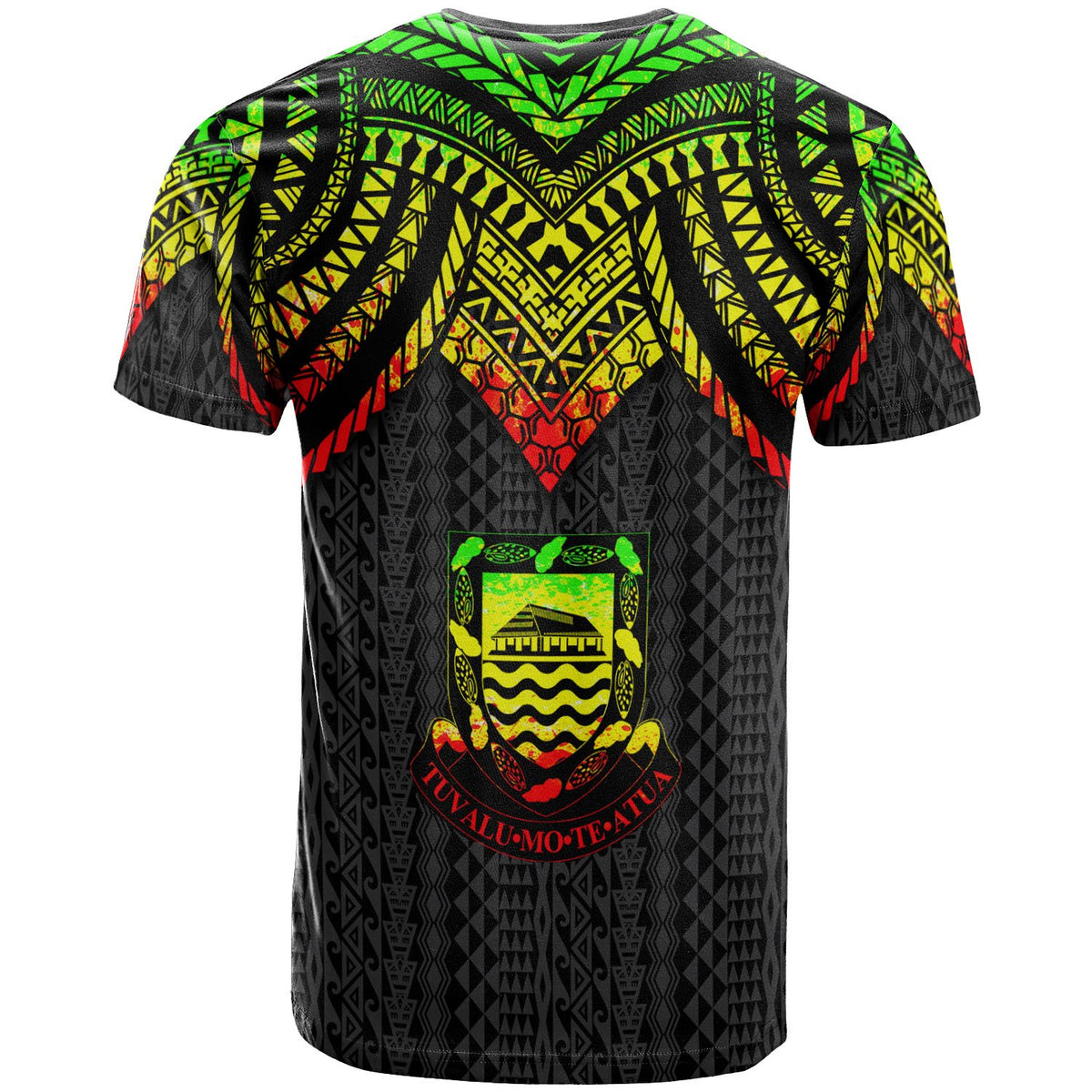Tuvalu Custom T Shirt Polynesian Armor Style Reagge - Polynesian Pride