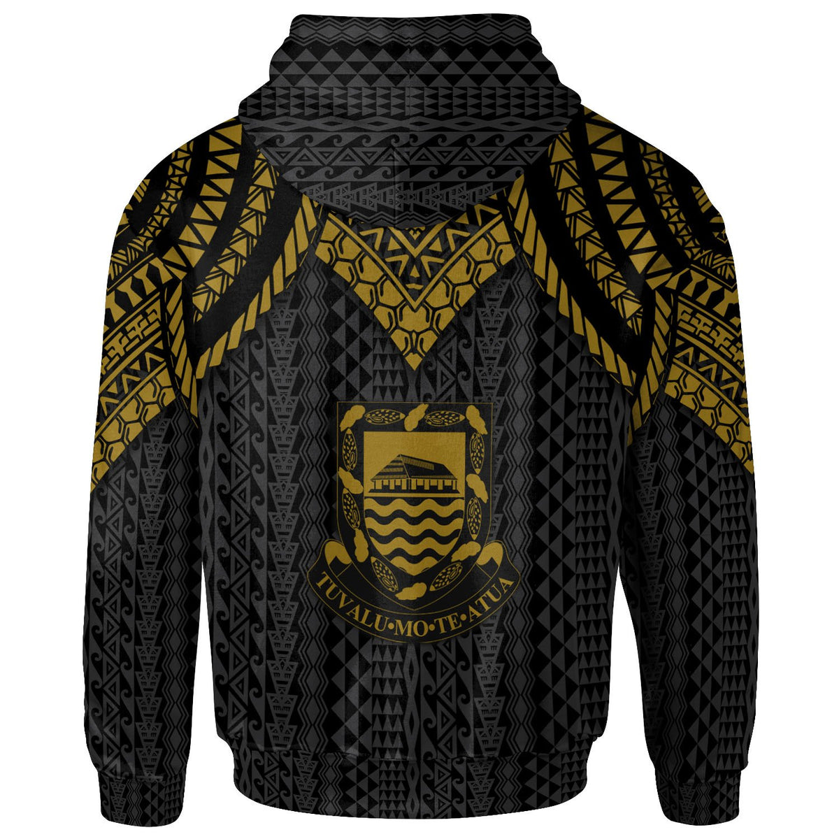 Tuvalu Custom Hoodie Polynesian Armor Style Gold - Polynesian Pride