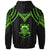 Tuvalu Custom Zip up Hoodie Polynesian Armor Style Green - Polynesian Pride