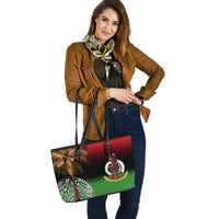 Vanuatu Large Leather Tote Polynesian Palm Tree Flag - Polynesian Pride