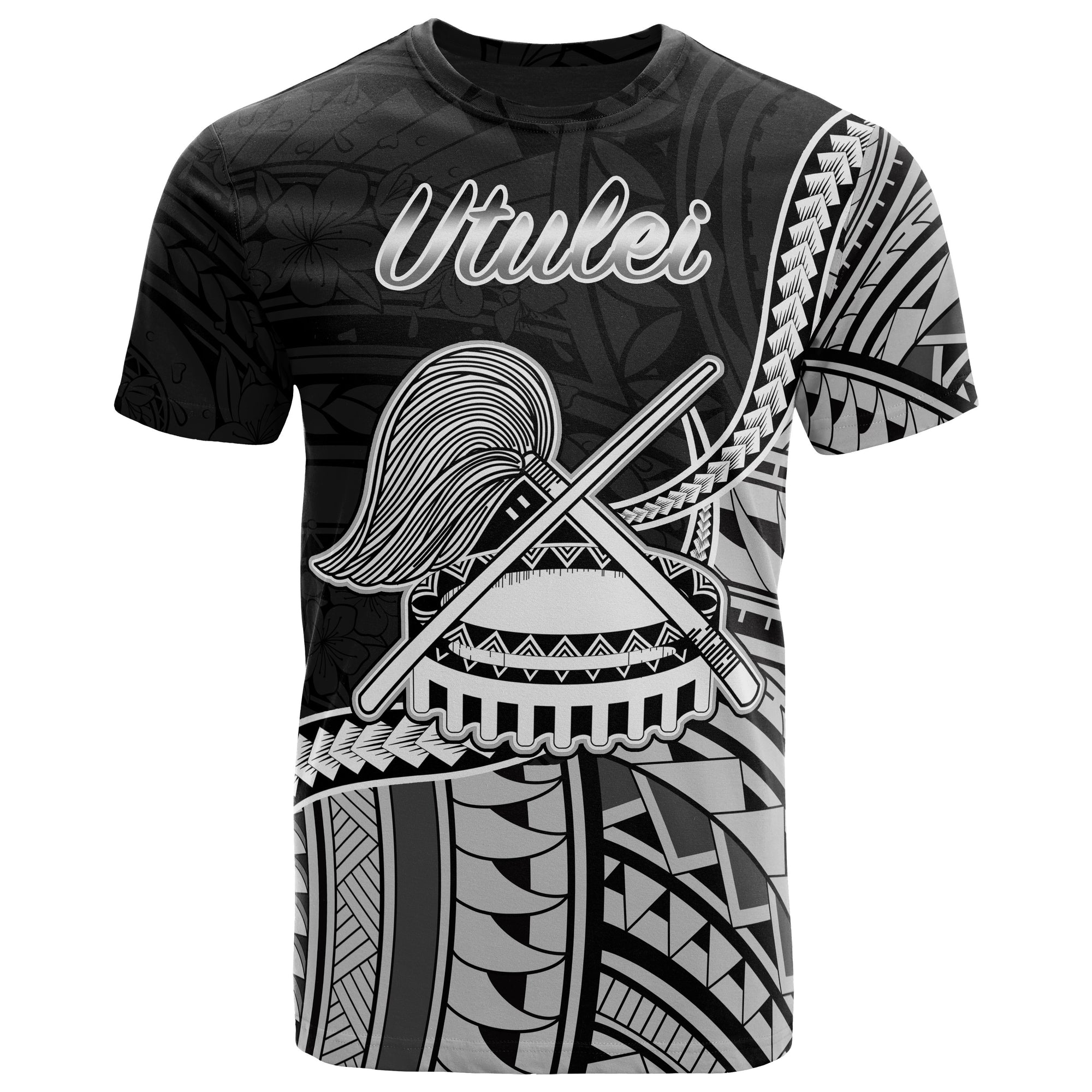 American Samoa T Shirt Utulei Polynesian Patterns Unisex Black - Polynesian Pride