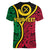 (Custom Personalised) Vanuatu V-Neck T Shirt Tribal Vanuatu Coat Of Arms Flag Style LT9 - Polynesian Pride