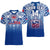 (Custom Text And Number) Samoa Rugby V-Neck T Shirt Personalise Toa Samoa Polynesian Pacific Navy Version LT14 Female Blue - Polynesian Pride
