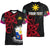 (Custom Personalised) Philippines V-Neck T Shirt Sun Filipino Polynesian mix Flowers Black Vibe LT13 Female Black - Polynesian Pride