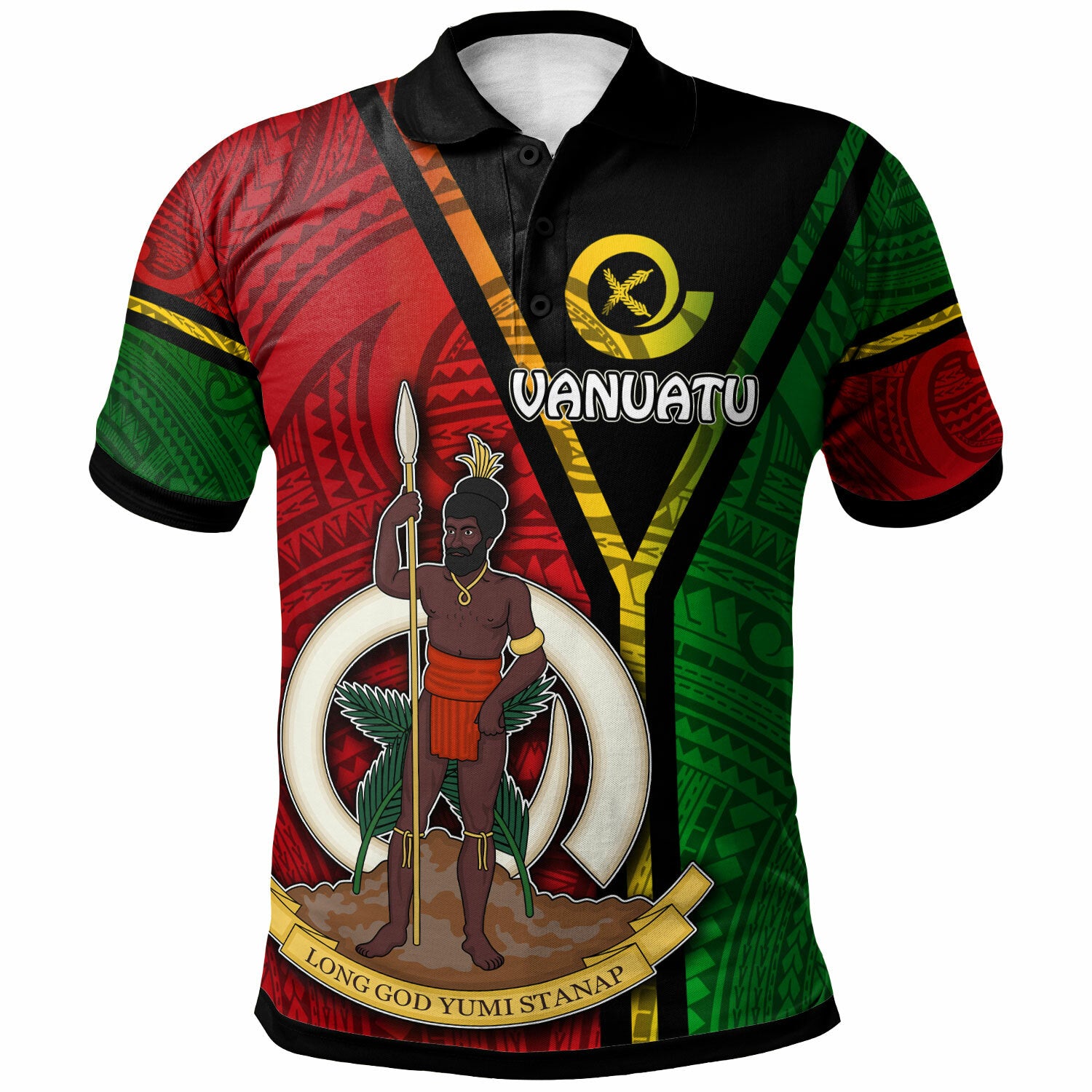 Vanuatu Polo Shirt Custom Vanuatu Flag Style Polo Shirt LT10 Green - Polynesian Pride
