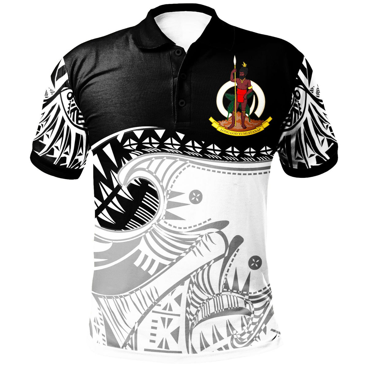 Vanuatu Custom Polo Shirt Dynamic Sport Style Unisex Black - Polynesian Pride
