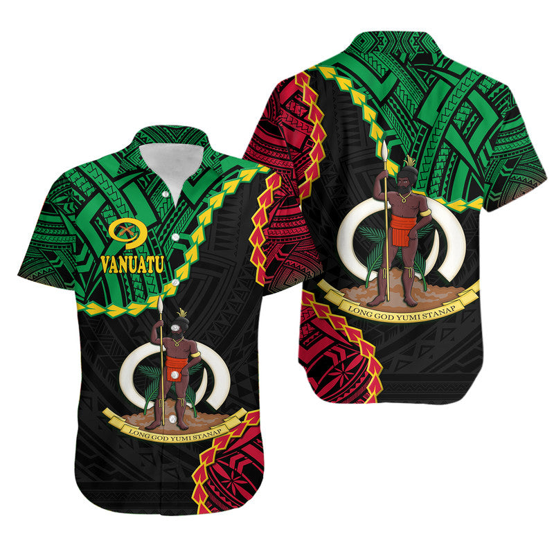 Vanuatu Hawaiian Shirt Basic Coat Of Arms LT9 Unisex Black - Polynesian Pride