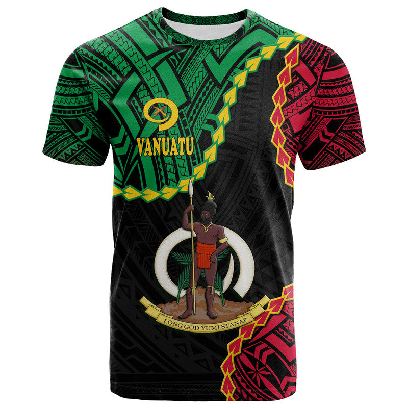 Vanuatu T Shirt Basic Coat of Arms LT9 Adult Black - Polynesian Pride
