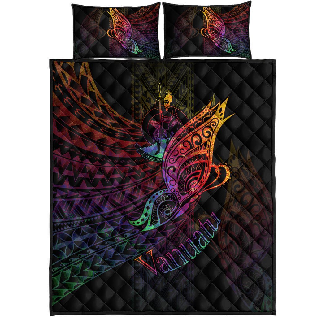 Vanuatu Quilt Bed Set - Butterfly Polynesian Style - Polynesian Pride