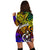 Vanuatu Custom Personalised Hoodie Dress - Rainbow Polynesian Pattern - Polynesian Pride