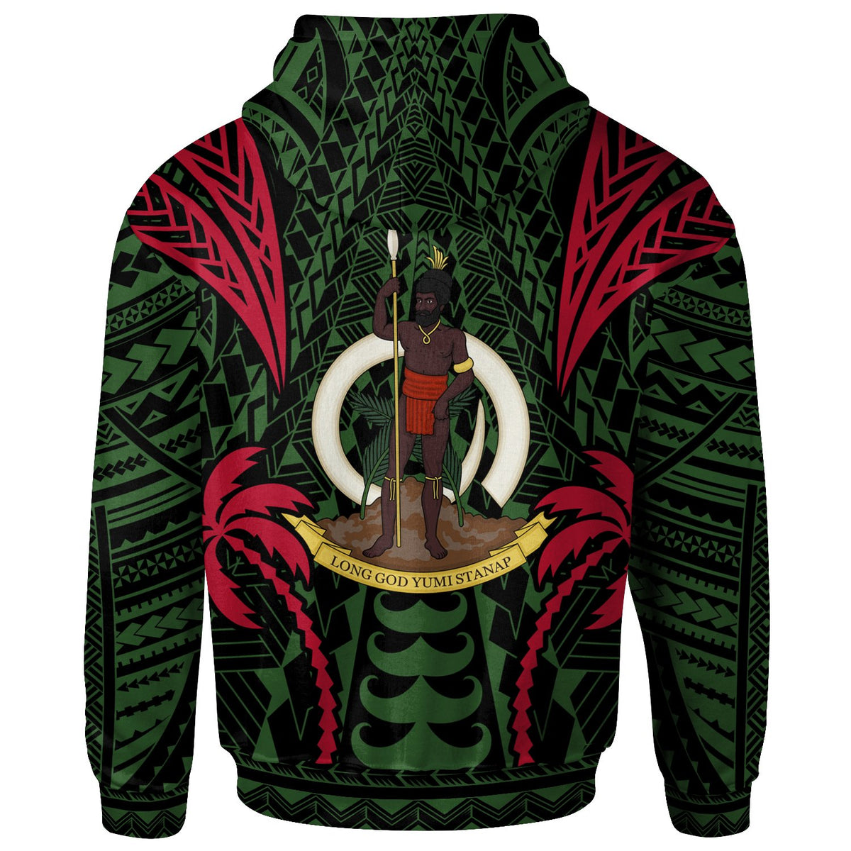 Vanuatu Hoodie Blood Runs Through My Veins Style Flag - Polynesian Pride