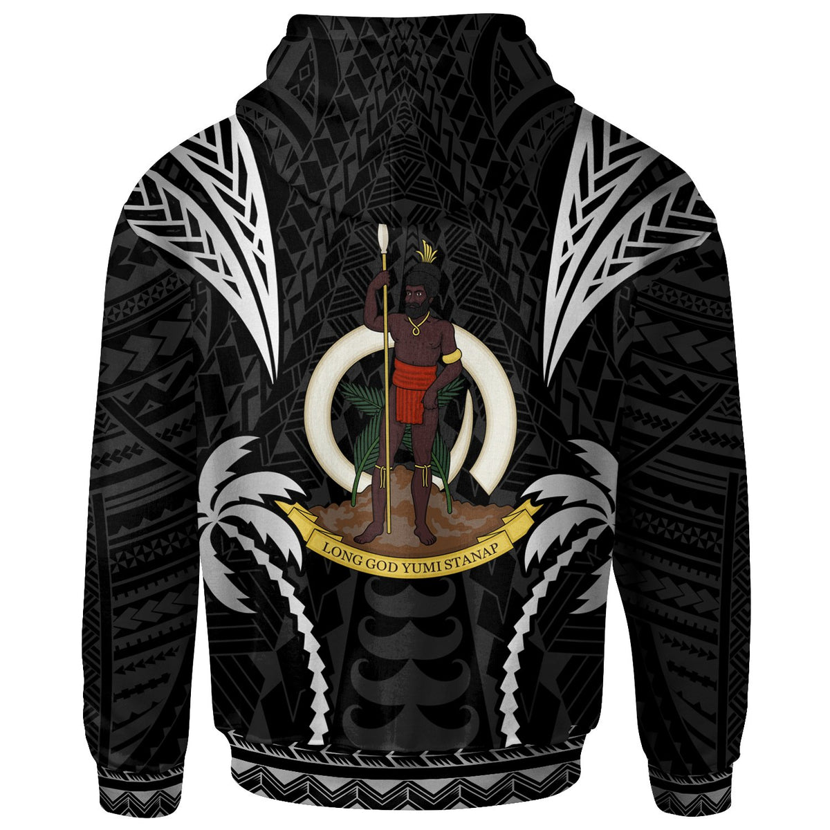 Vanuatu Hoodie Blood Runs Through My Veins Style Black - Polynesian Pride