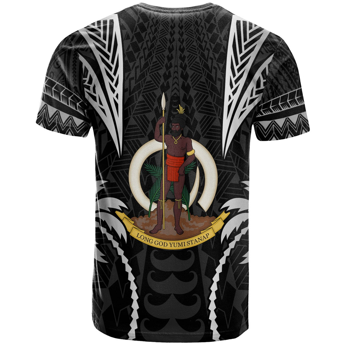 Vanuatu T Shirt Blood Runs Through My Veins Style Black - Polynesian Pride