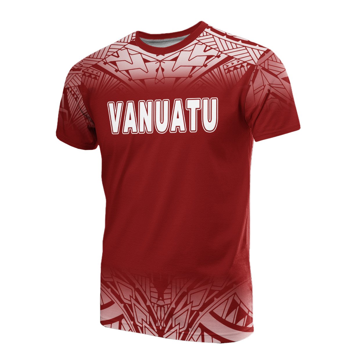 Vanuatu All Over T Shirt Fog Red Unisex Red - Polynesian Pride