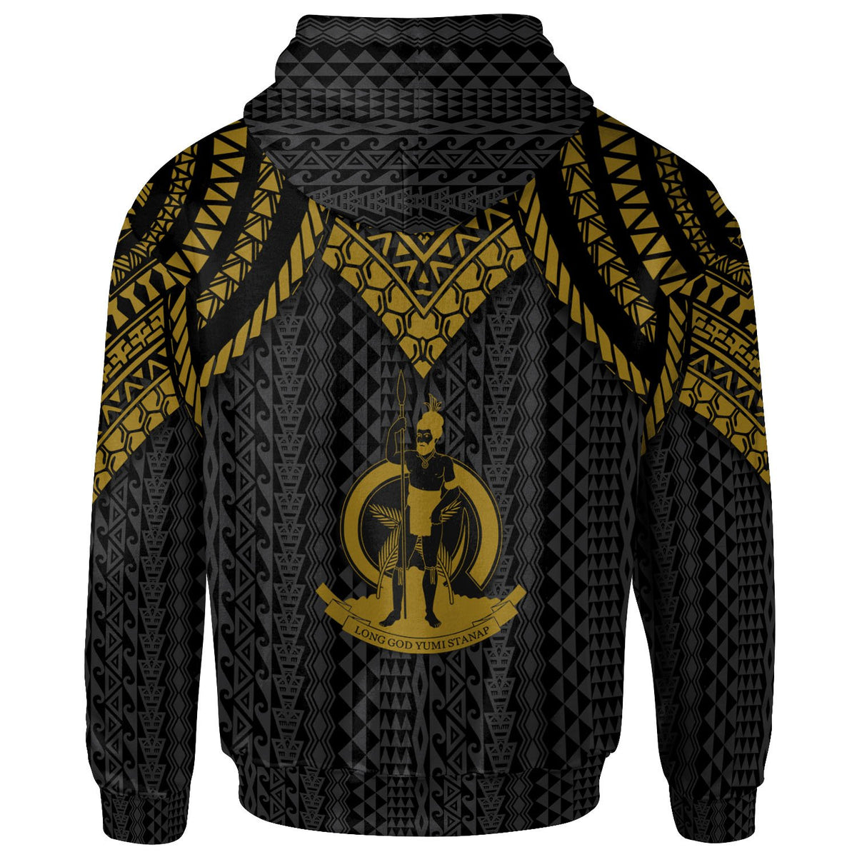 Vanuatu Hoodie Polynesian Armor Style Gold - Polynesian Pride