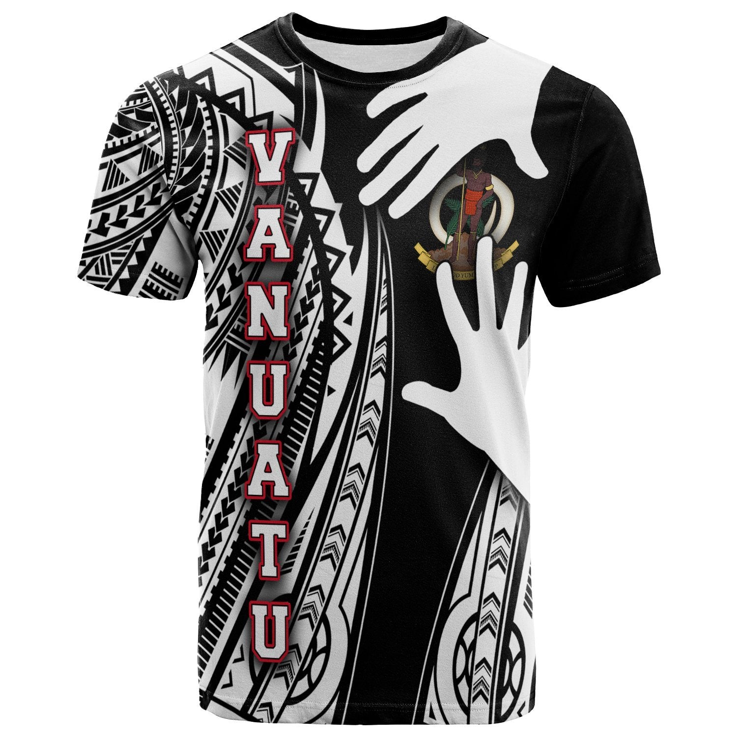 Vanuatu T Shirt Touch My Heart Unisex Black - Polynesian Pride
