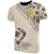 Vanuatu T Shirt Vanuatuan Flag Beige Hibiscus Unisex Beige - Polynesian Pride