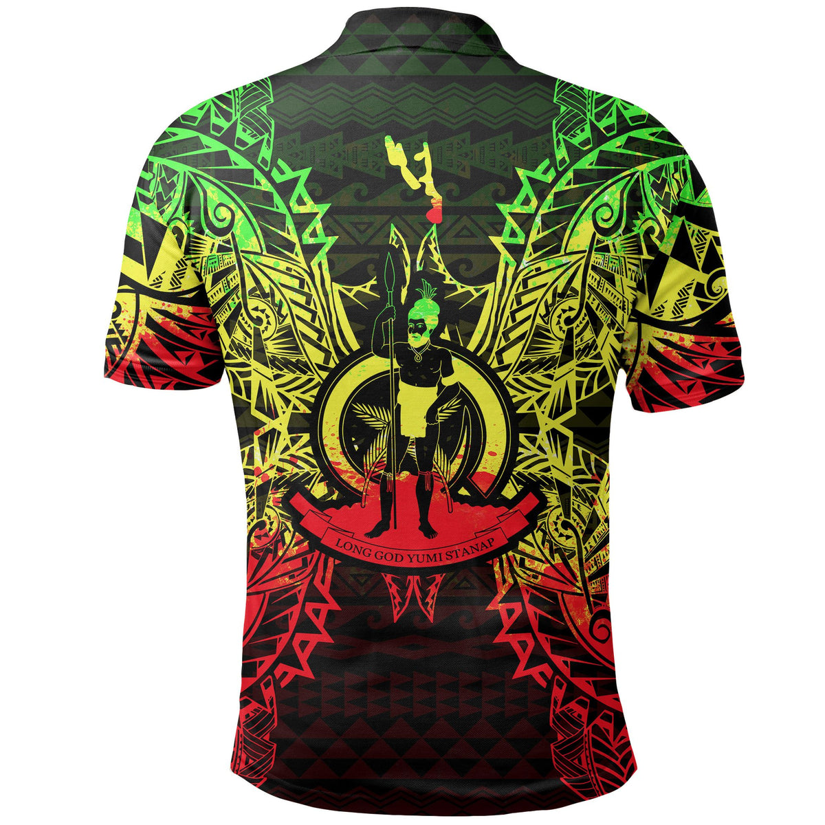 Vanuatu Polo Shirt Vanuatuan Coat Of Arms Map Polynesian Tattoo Reggae - Polynesian Pride