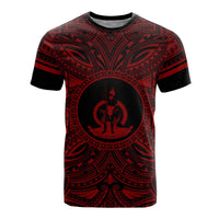 Vanuatu T Shirt Vanuatuan Coat of Arms Polynesian Red Black Unisex Red - Polynesian Pride