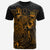 Vanuatu T Shirt Vanuatuan Coat of Arms Turtle Hibiscus Gold Unisex Gold - Polynesian Pride