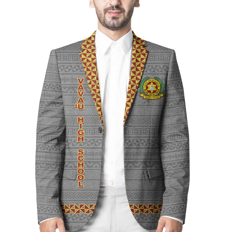 Tonga Vava'u High School Blazer Simple Style - Grey LT8 Unisex Grey - Polynesian Pride