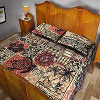 Hawaii Quilt Bed Set - Hawaiian Style Tribal Fabric Patchwork - Polynesian Pride