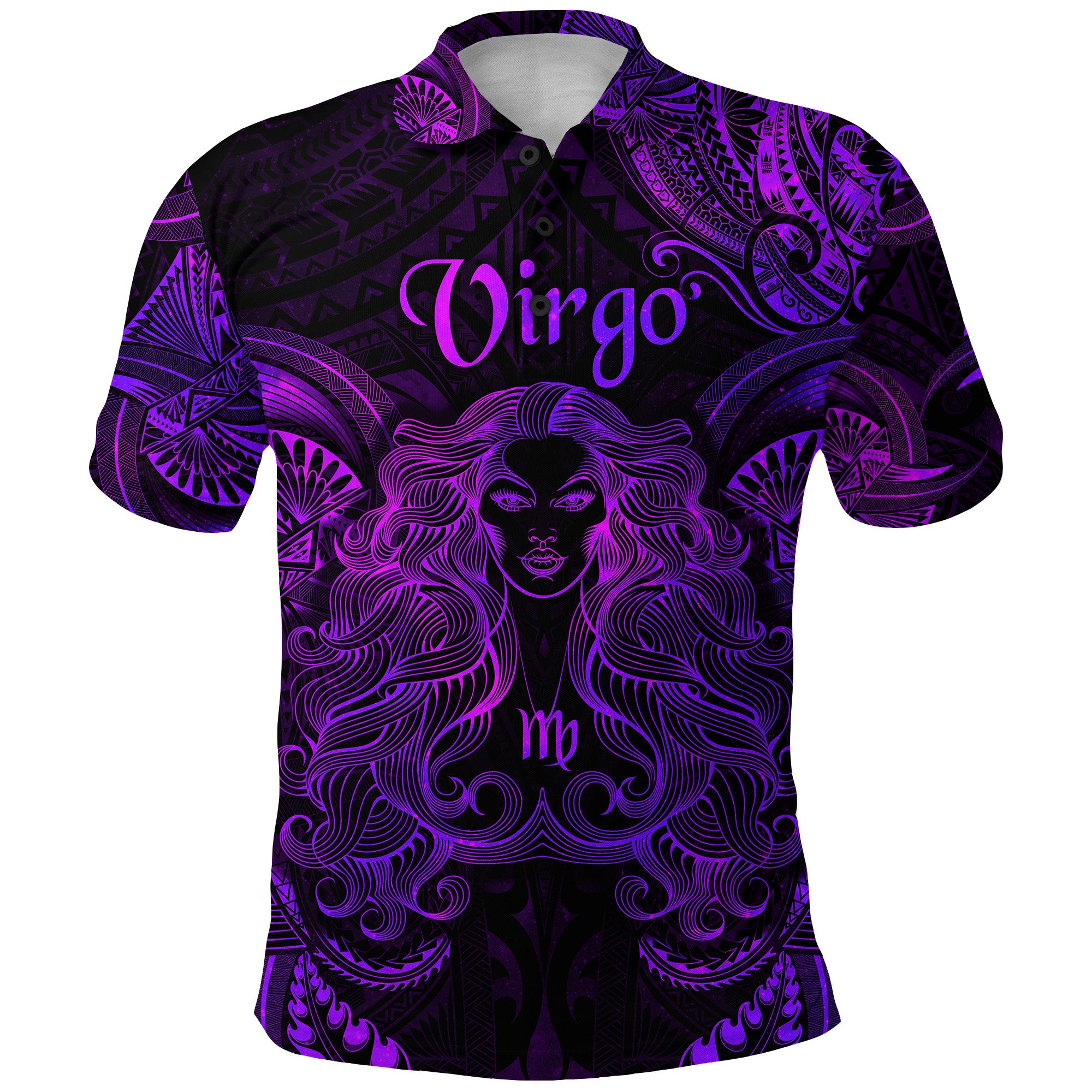 Custom Virgo Zodiac Polynesian Polo Shirt Unique Style Purple LT8 - Polynesian Pride