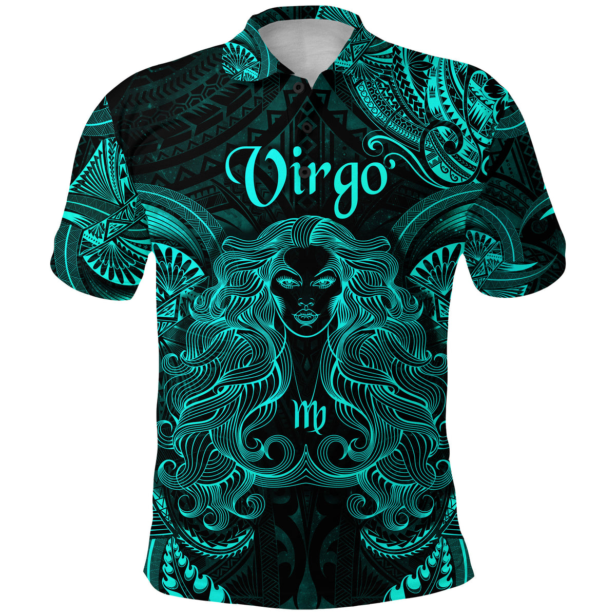 Virgo Zodiac Polynesian Polo Shirt Unique Style Turquoise LT8 - Polynesian Pride
